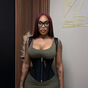 Maison de Sculpt Vest Waist Trainer – Premium Compression Corset (Black & Caramel)